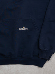 Vintage Navy Blue Carhartt Hoodie (L)