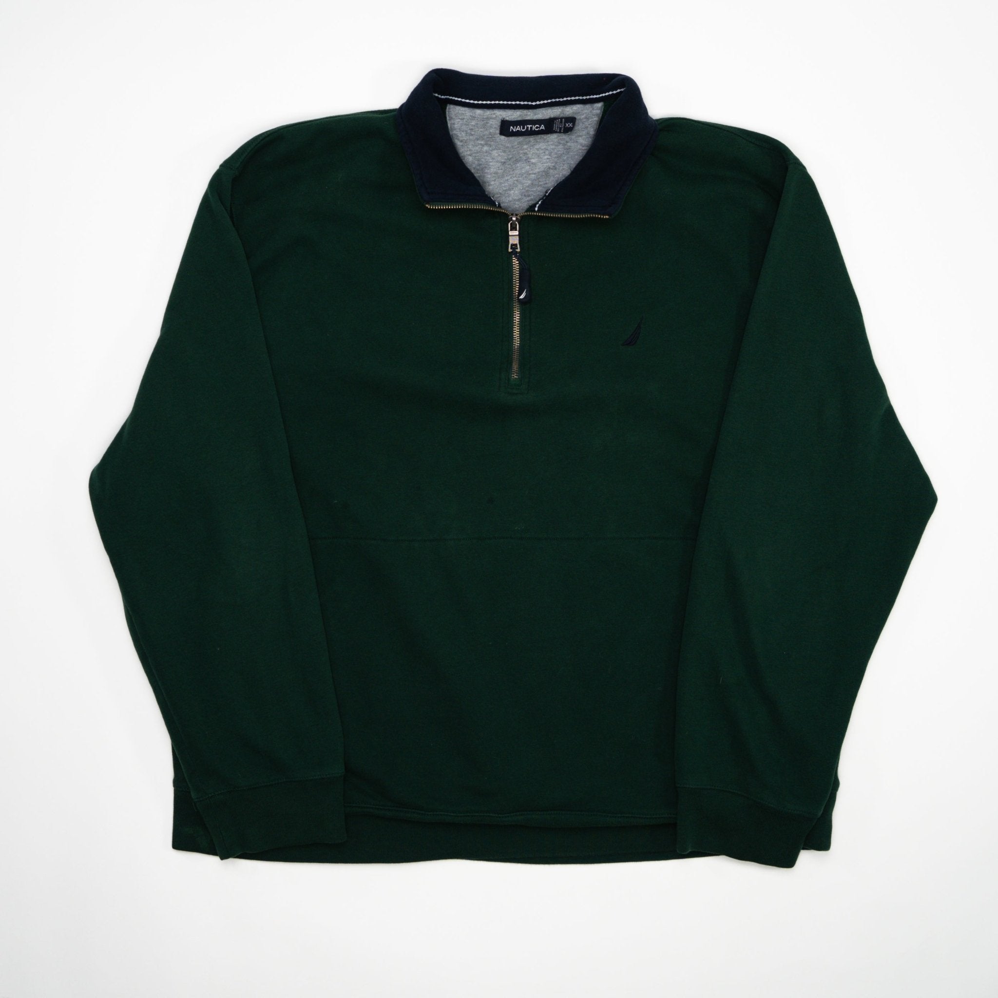 Vintage Green Nautica 1/4 Zip Fleece Sweater (XL/XXL) | Rebalance Vintage.