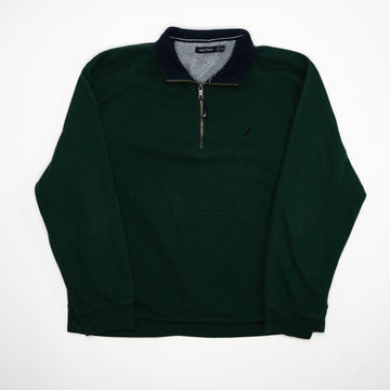 Vintage Green Nautica 1/4 Zip Fleece Sweater (XL/XXL) | Rebalance Vintage.