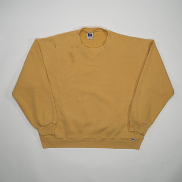 Vintage Mustard Yellow Russell Athletics Crewneck (XL) | Rebalance Vintage.