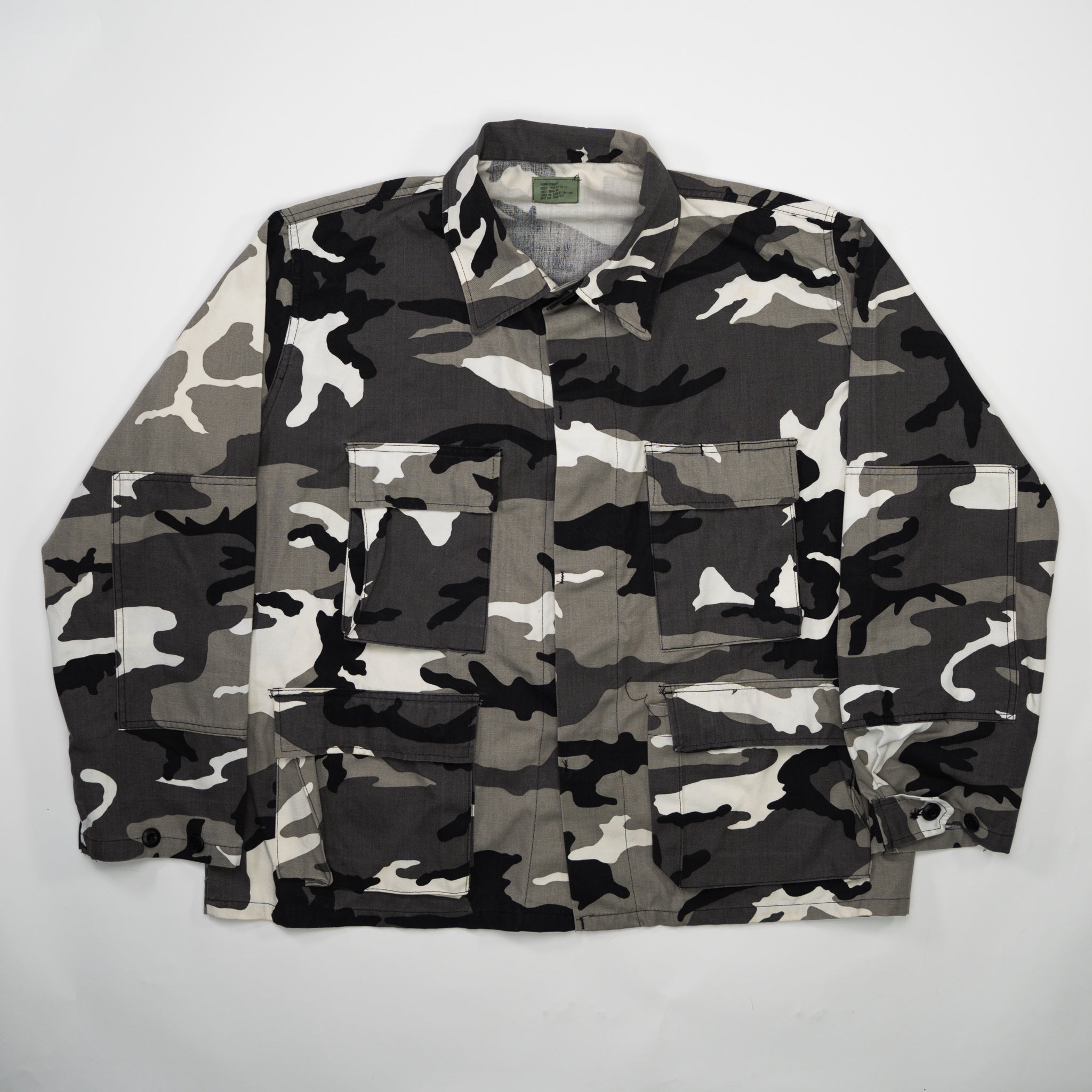 Vintage Grey + Black Camo Army Jacket (XL)