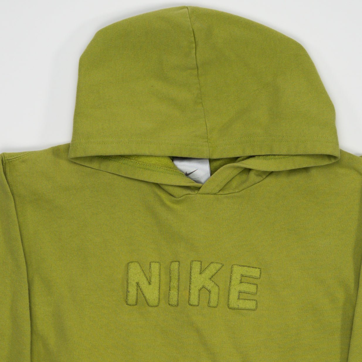Vintage Lime Green Nike Spell Out Hoodie (M) | Rebalance Vintage.