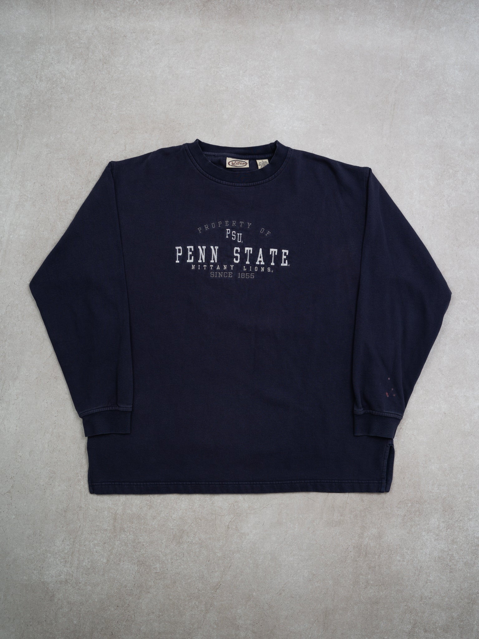 Vintage 90s Washed Blue Penn PSU Lions Crewneck (L)