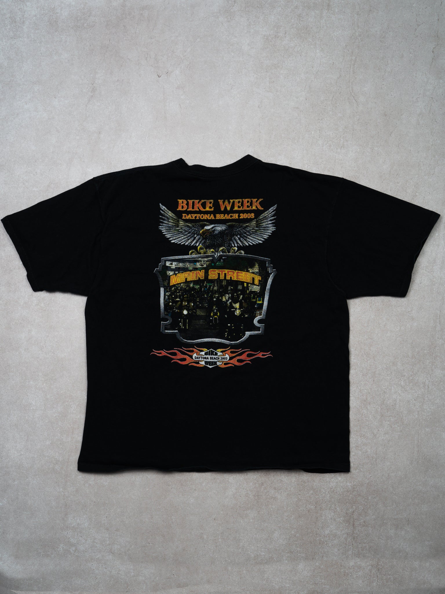 Vintage '03 Black Daytona Beach Bike Week Tee (L)