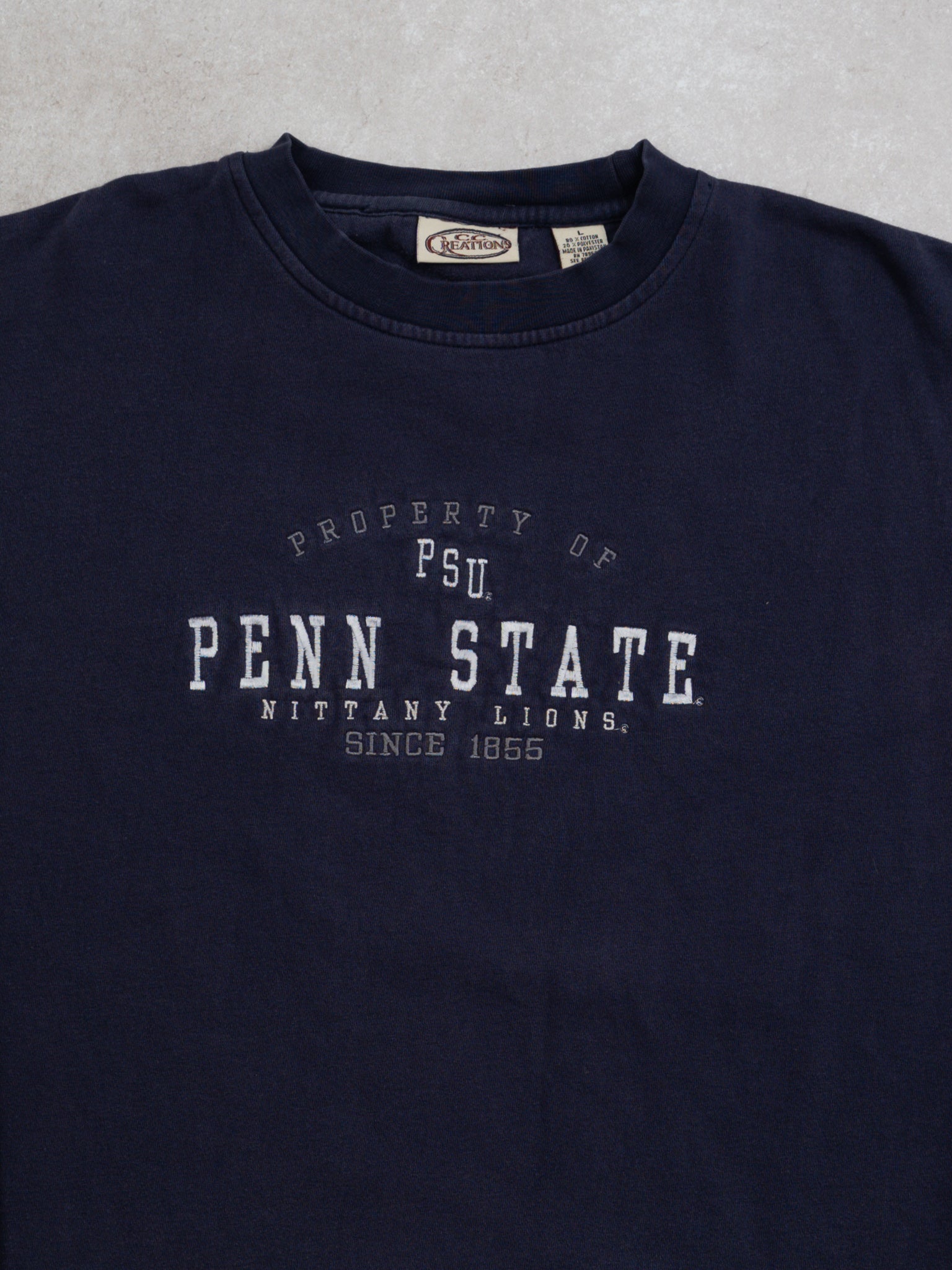 Vintage 90s Washed Blue Penn PSU Lions Crewneck (L)