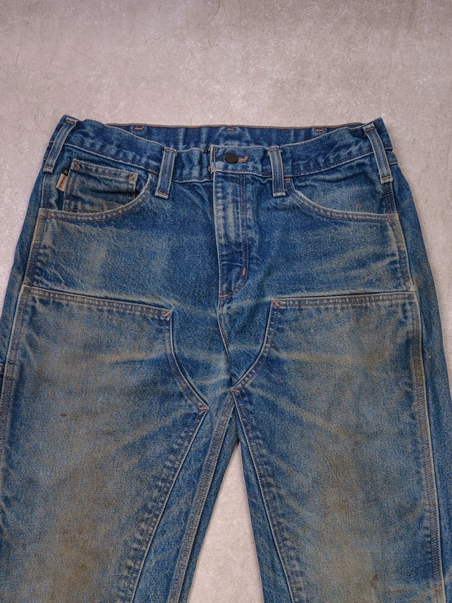 Vintage 90s Light Blue Denim Rare Carhartt Double Knee Carpenter Pants (34x30)