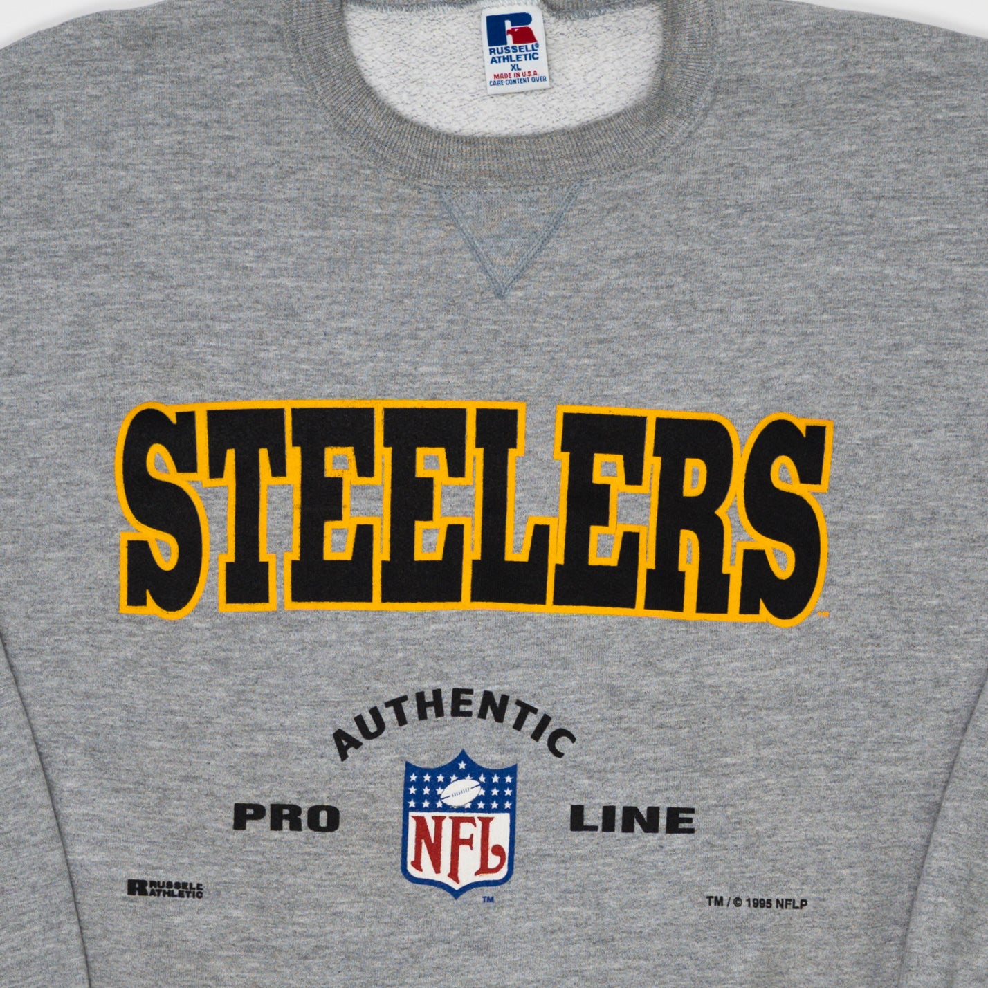 Vintage '95 Grey Steelers Proline x Russell Athletic Crewneck (L) | Rebalance Vintage.