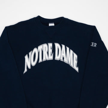 Vintage Navy Blue Notre Dame Russell Athletics Crewneck (S) | Rebalance Vintage.