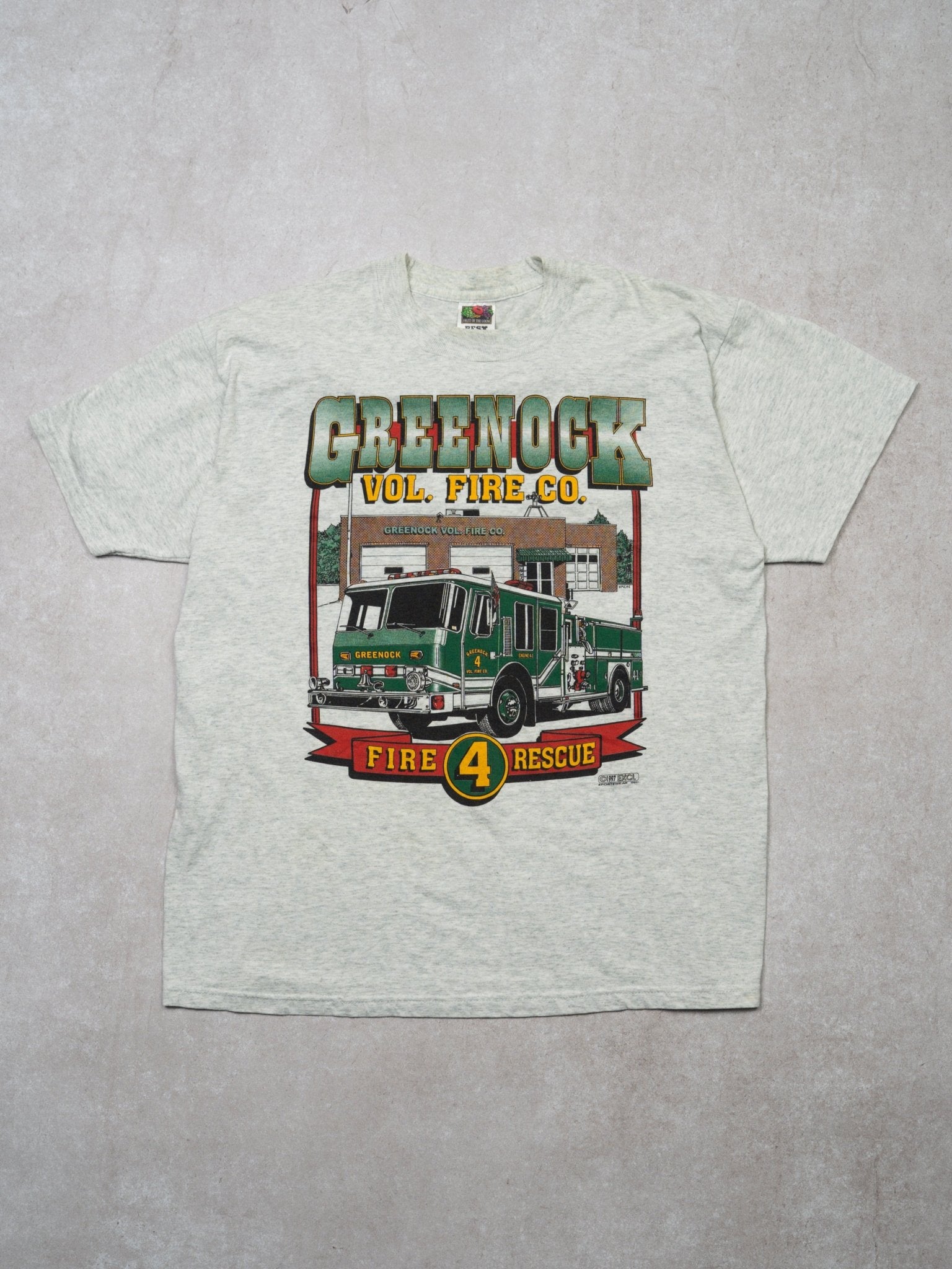 Vintage '97 Grey Greenock Fire Rescue Tee (S/M)