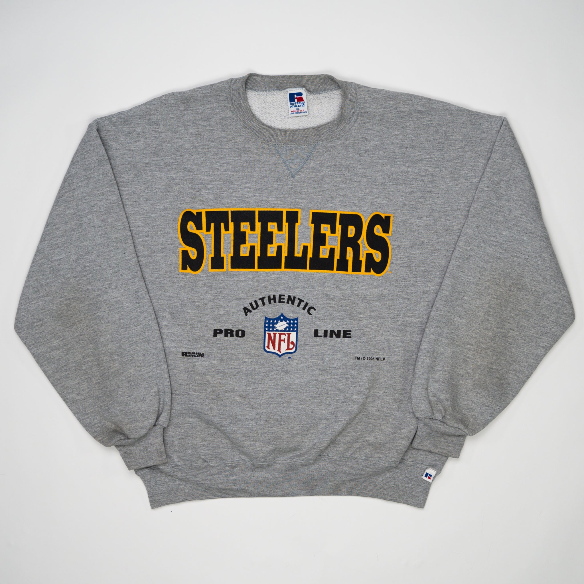 Vintage '95 Grey Steelers Proline x Russell Athletic Crewneck (L) | Rebalance Vintage.