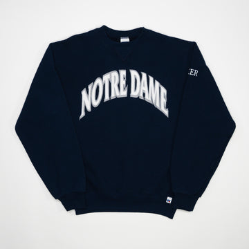 Vintage Navy Blue Notre Dame Russell Athletics Crewneck (S) | Rebalance Vintage.