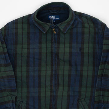 Vintage 90s Blue + Green Plaid Polo RL Jacket (L) | Rebalance Vintage.