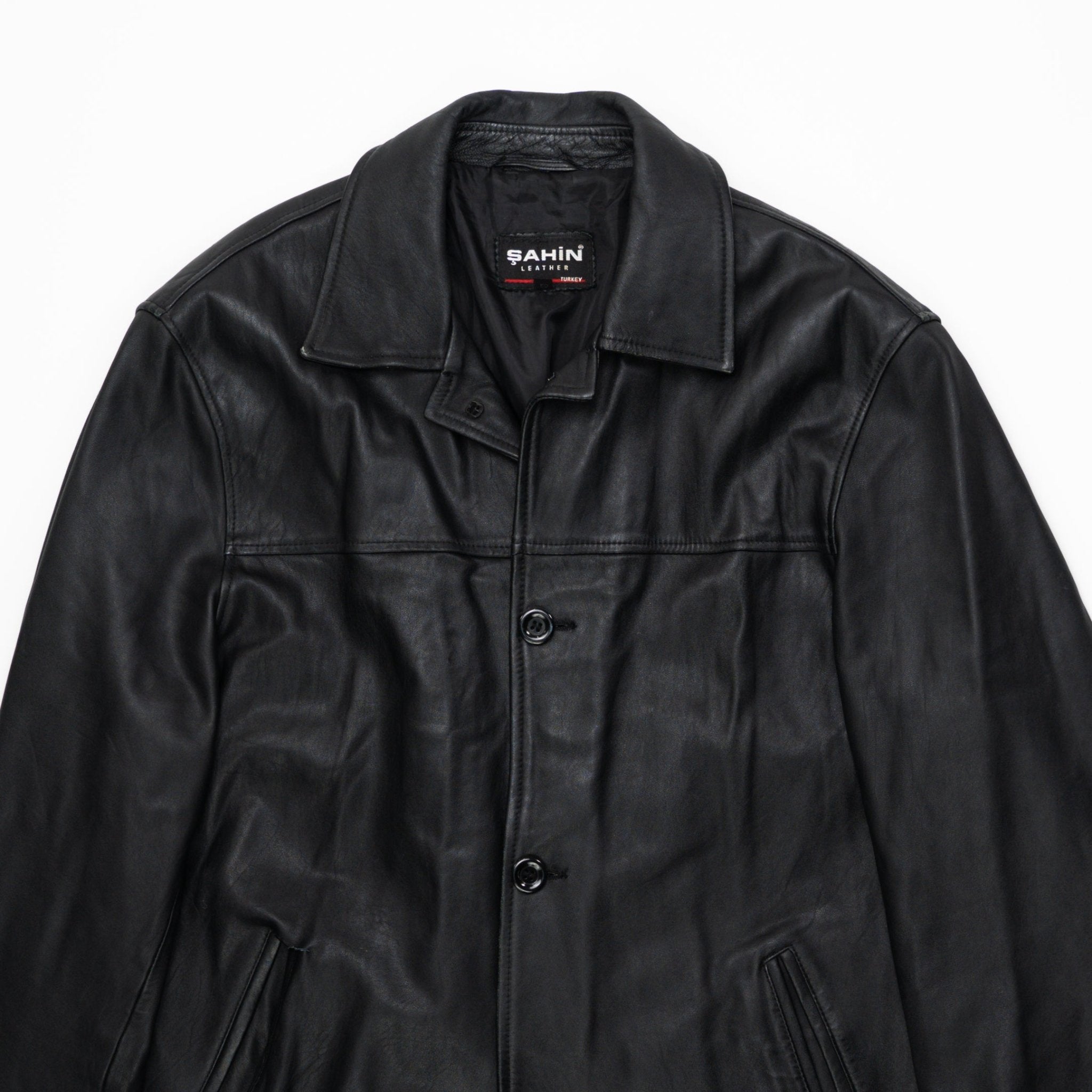 Vintage 90s Black Oversized Leather Jacket | Rebalance Vintage.