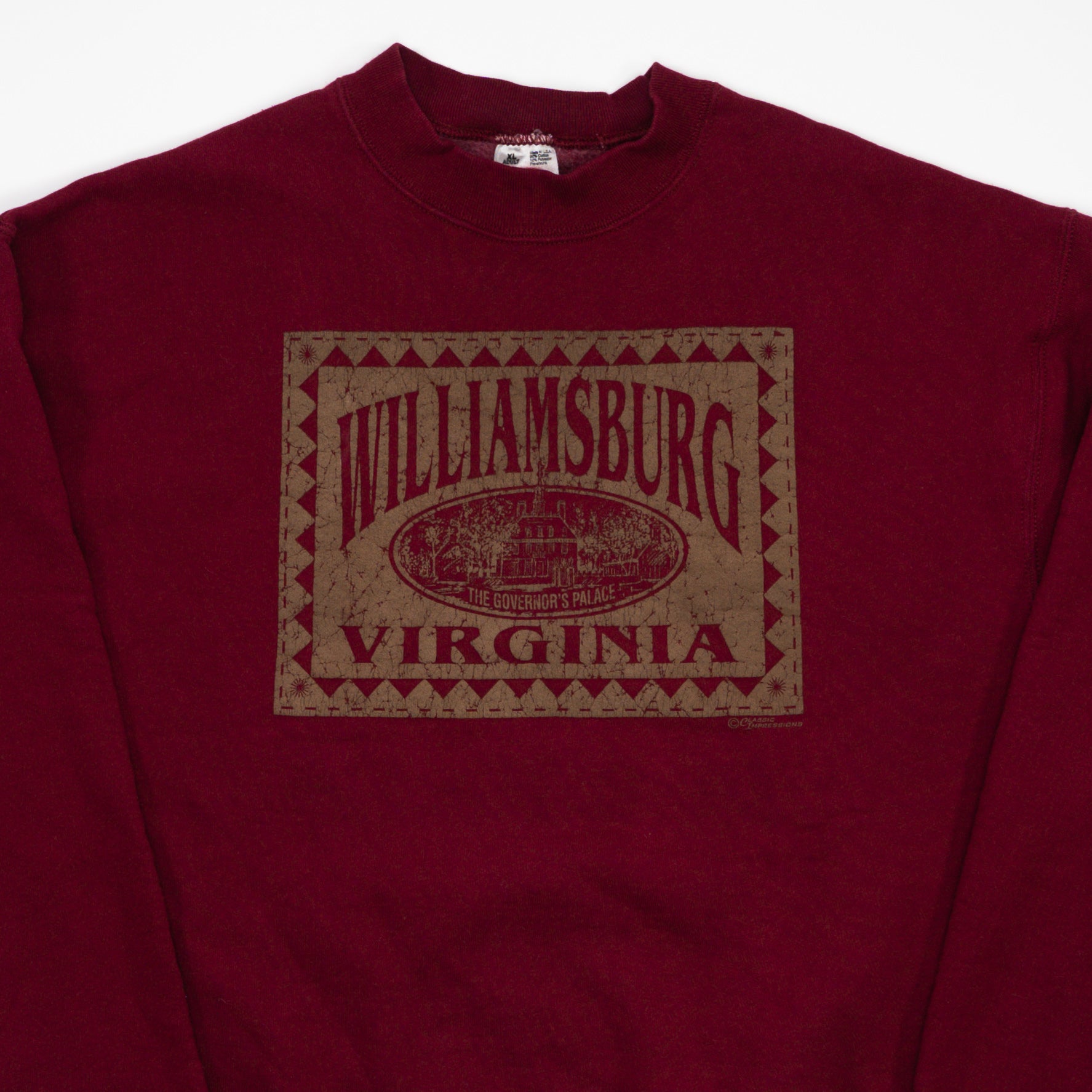 Vintage Maroon Williamsburg Virginia Crewneck (L)