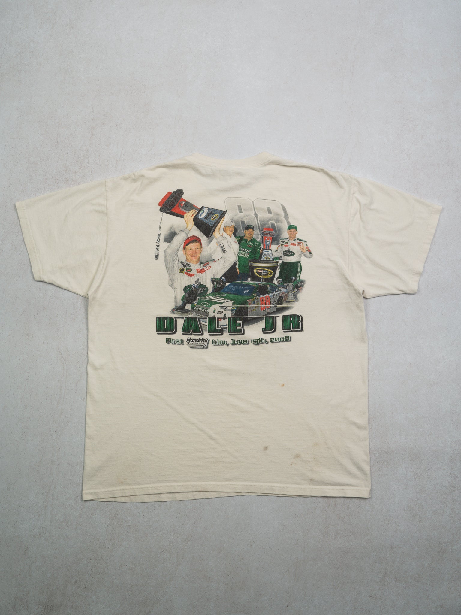 Vintage '08 Cream Dale Jr Michigan Speedway Tee (L)