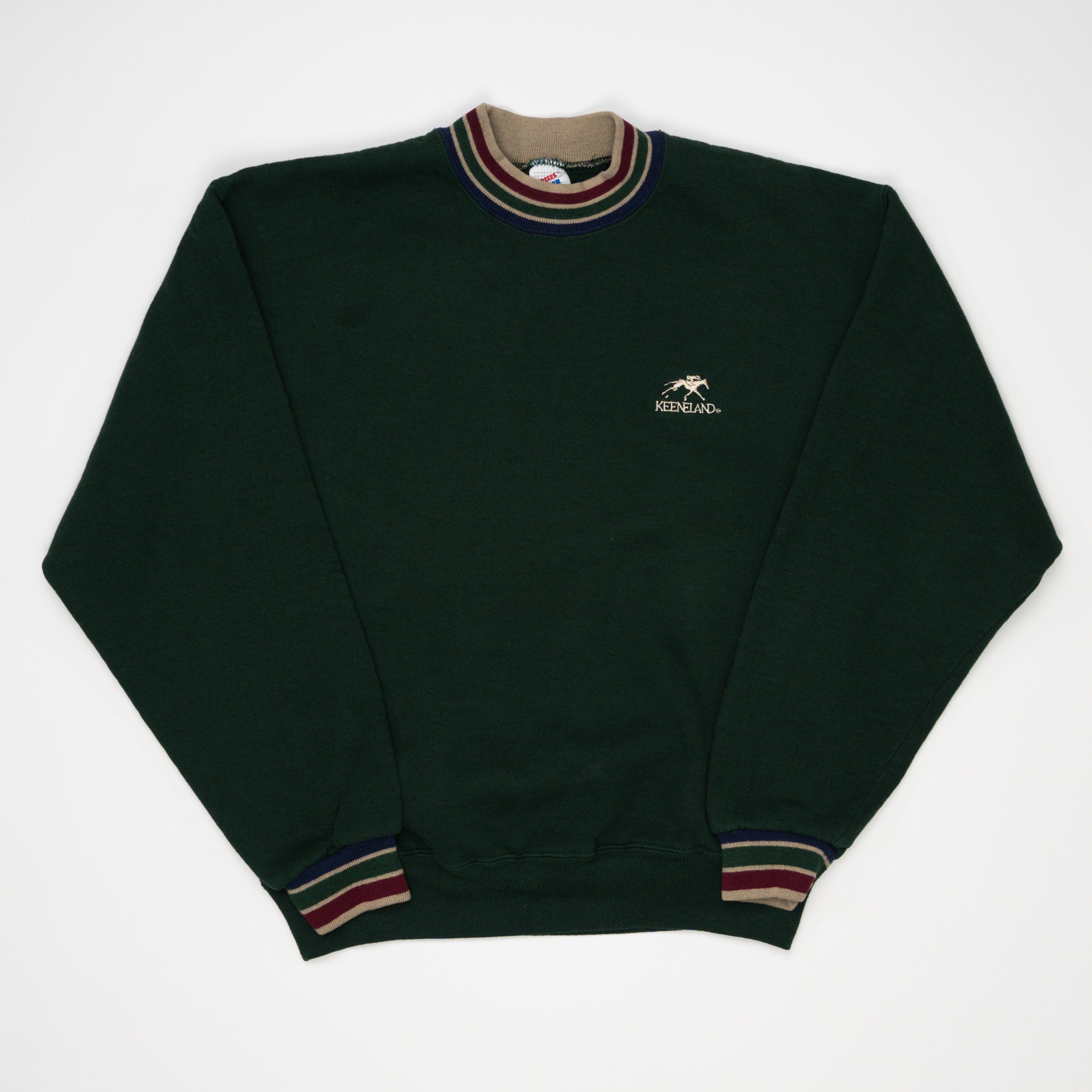 Vintage 90s Green Keeneland Crewneck (M) | Rebalance Vintage.