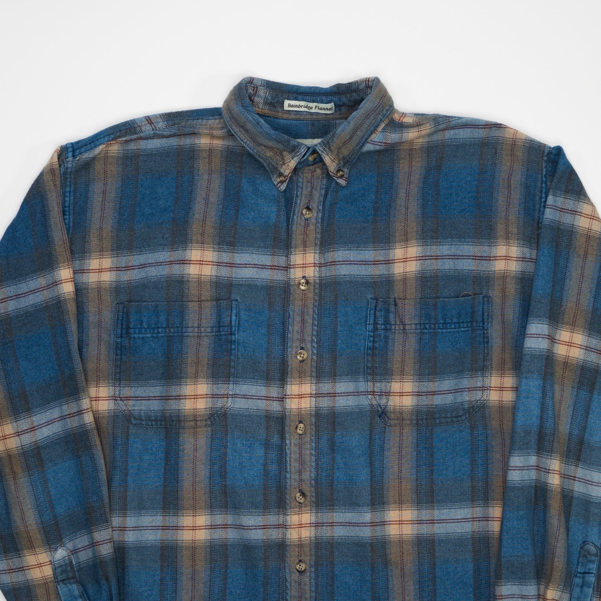 Vintage Blue Eddie Bauer Bainbridge Flannel (L) | Rebalance Vintage.