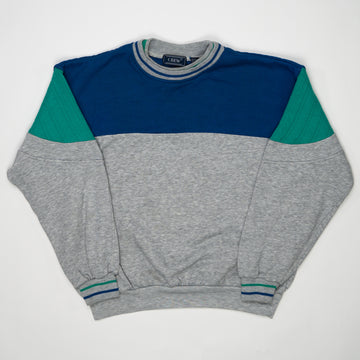 Vintage 80s Grey, Teal + Blue Crewneck  (L) | Rebalance Vintage.