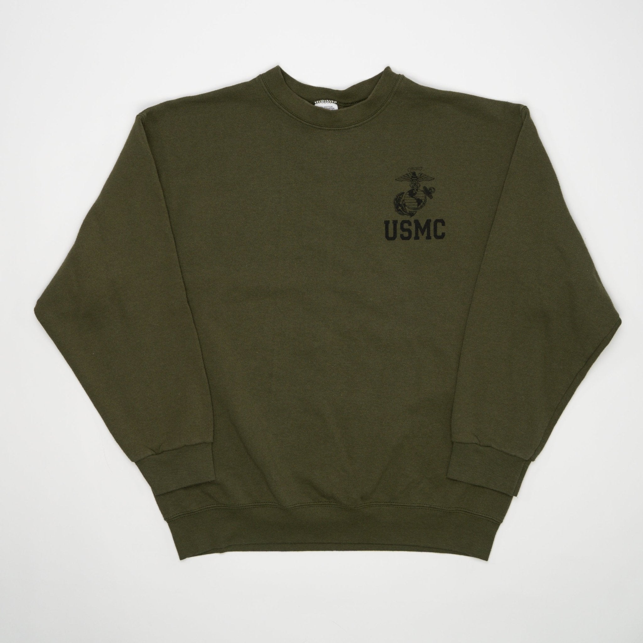 Vintage 80s Army Green USMC Crewneck (M) | Rebalance Vintage.