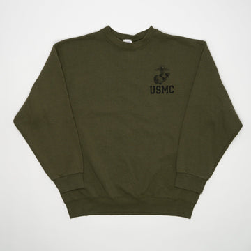 Vintage 80s Army Green USMC Crewneck (M) | Rebalance Vintage.