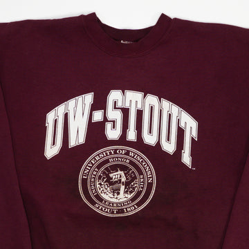 Vintage Maroon University of Wisconsin-Stout  x Champion Crewneck | Rebalance Vintage.