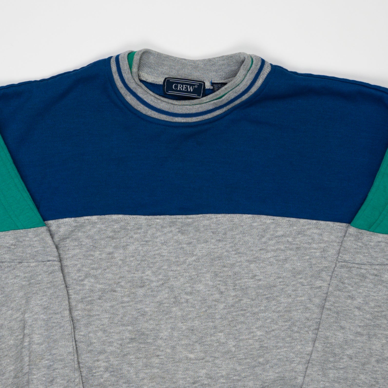 Vintage 80s Grey, Teal + Blue Crewneck  (L) | Rebalance Vintage.
