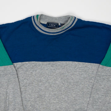 Vintage 80s Grey, Teal + Blue Crewneck  (L) | Rebalance Vintage.