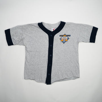 Vintage 90s Grey Michigan Wolverines Cotton Baseball Jersey (M/L) | Rebalance Vintage.