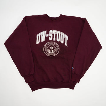 Vintage Maroon University of Wisconsin-Stout  x Champion Crewneck | Rebalance Vintage.