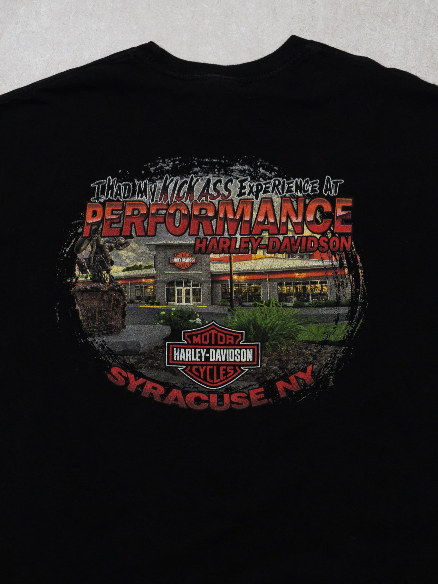 Vintage Black Harley Davidson Syracuse NY Tee (L)