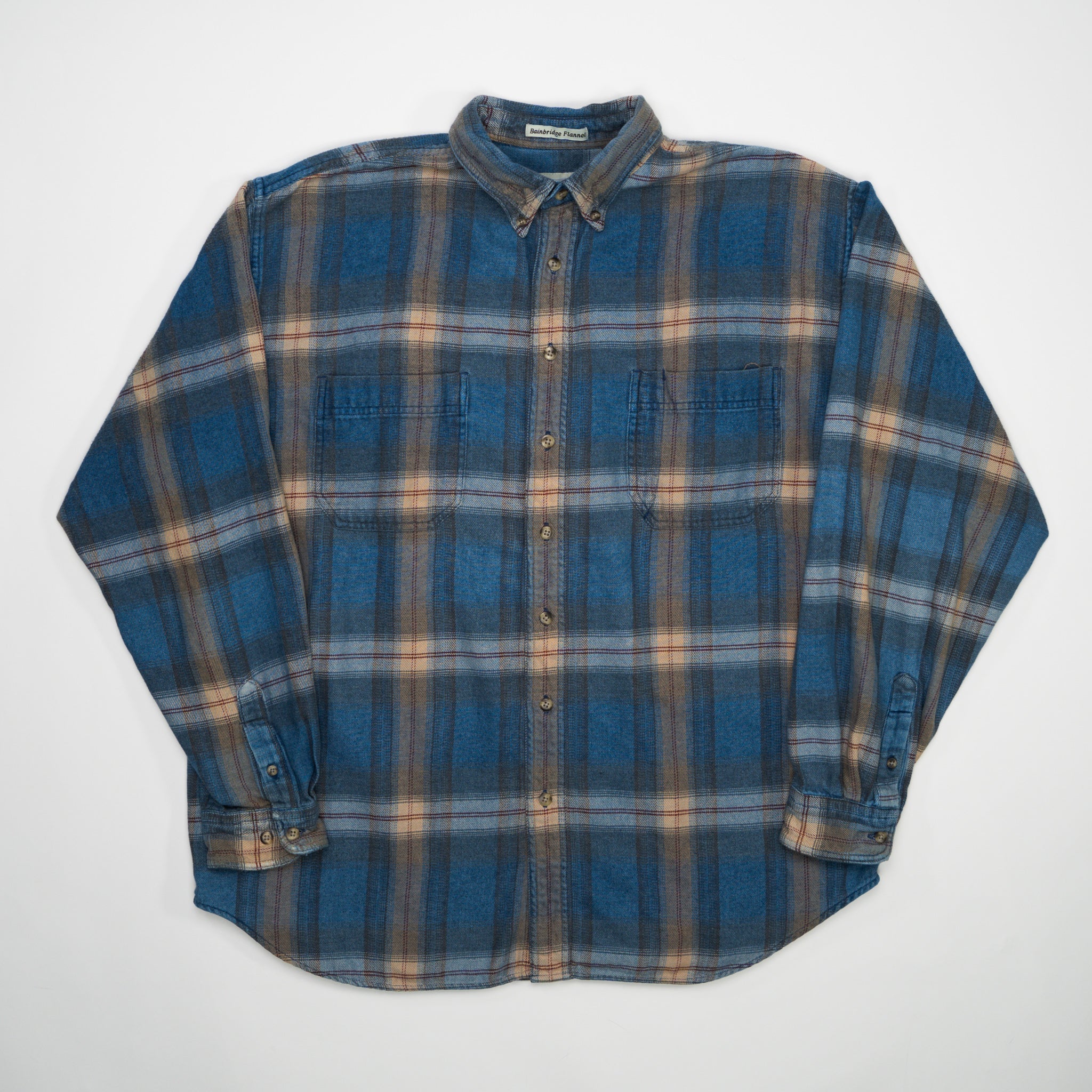 Vintage Blue Eddie Bauer Bainbridge Flannel (L) | Rebalance Vintage.