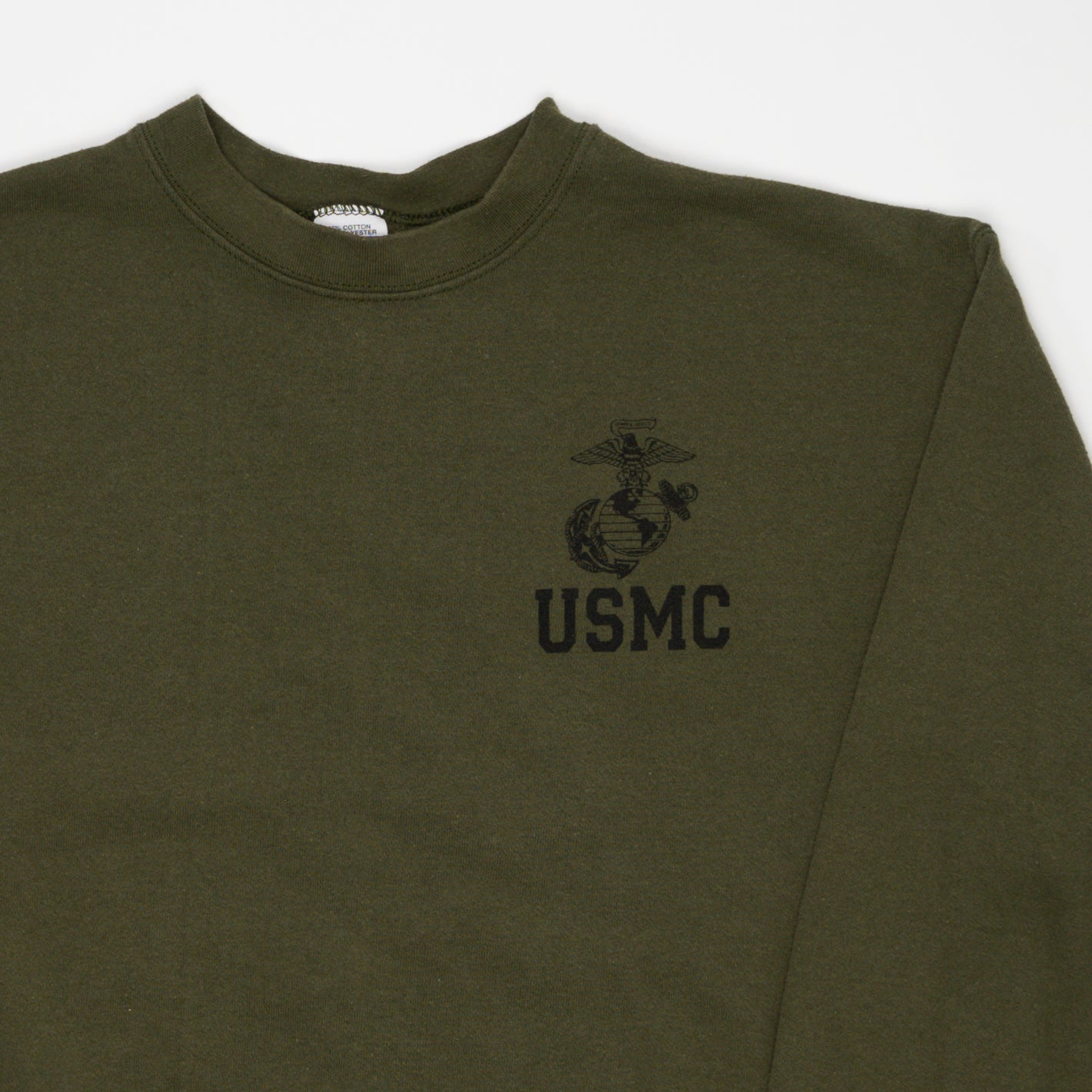 Vintage 80s Army Green USMC Crewneck (M) | Rebalance Vintage.