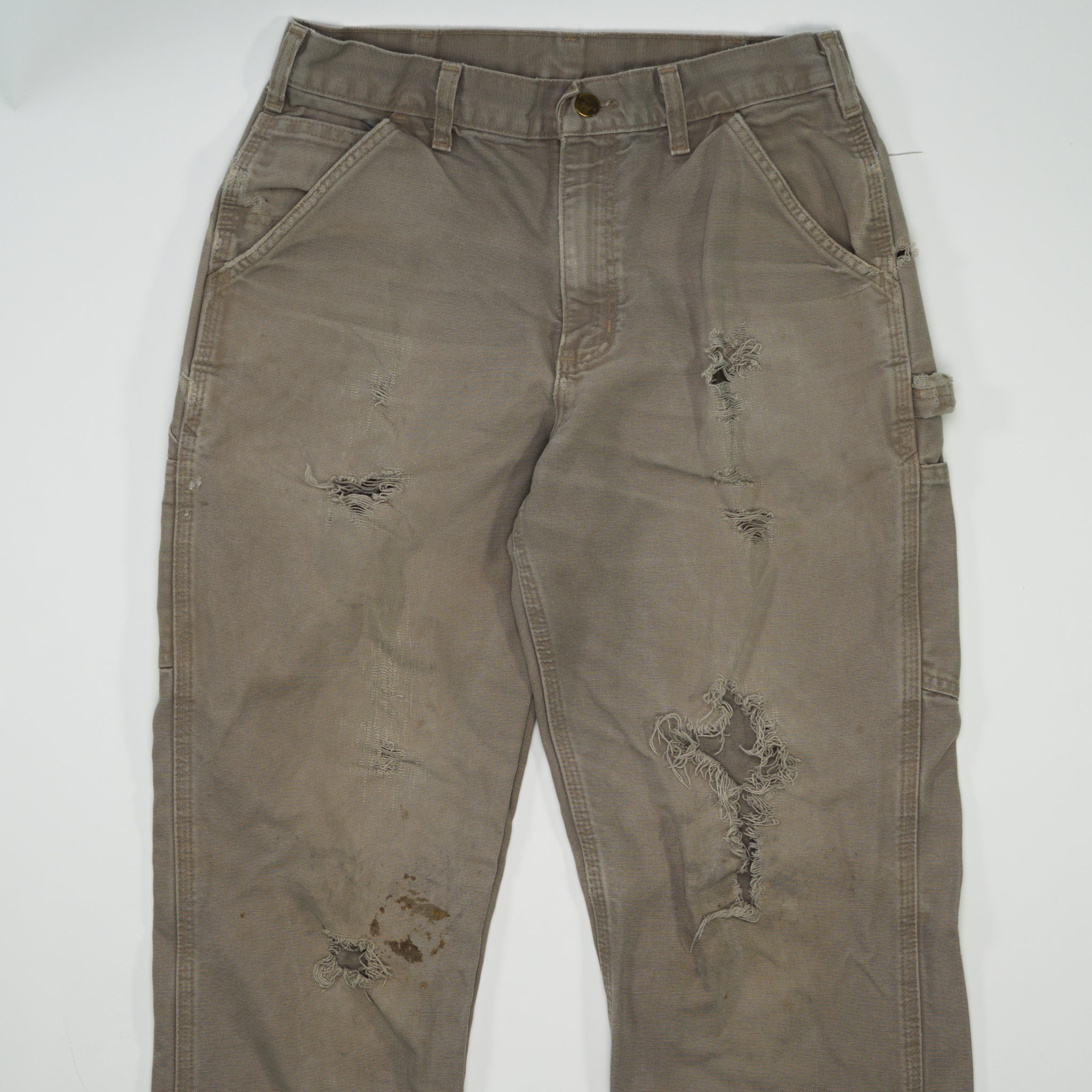 Vintage Light Brown Ripped Carhartt Cargo Pants (32 x 34)