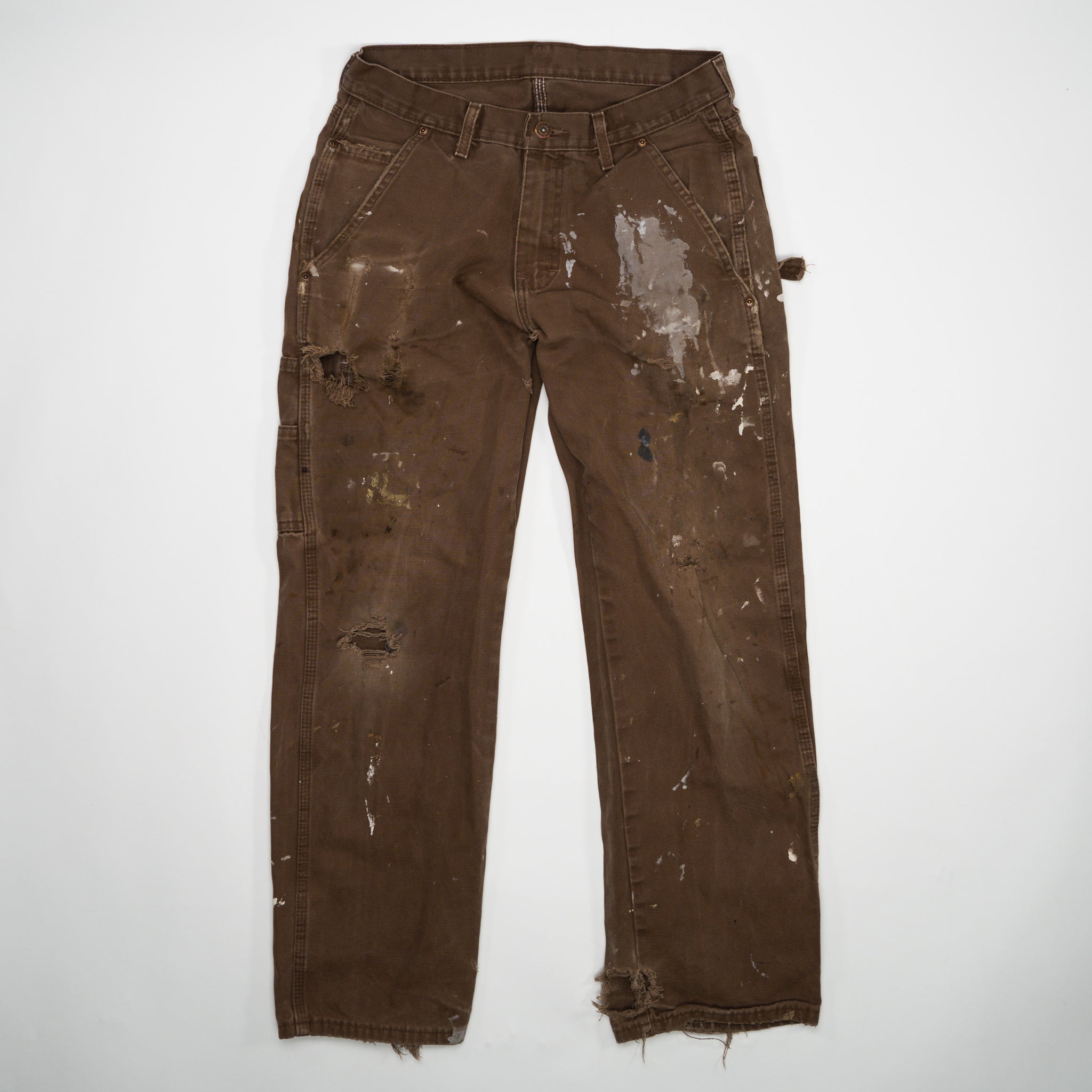 Vintage Brown Paint Splashed Dickies Cargo Pants (30 x 30) | Rebalance Vintage.