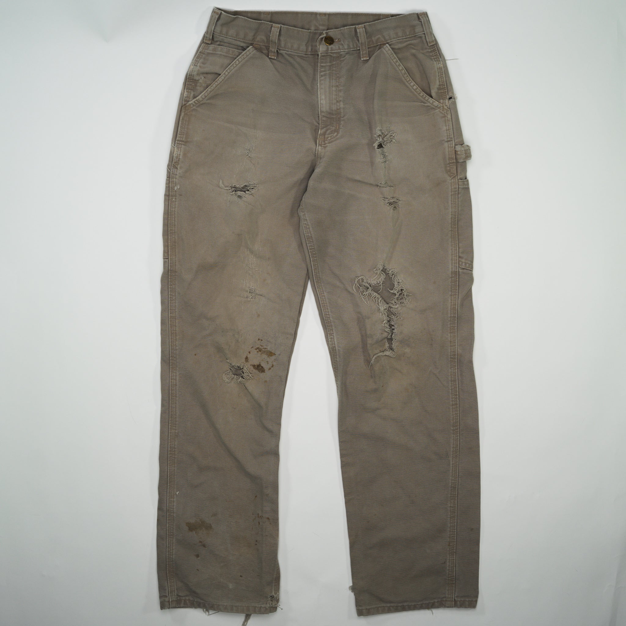 Vintage Light Brown Ripped Carhartt Cargo Pants (32 x 34)