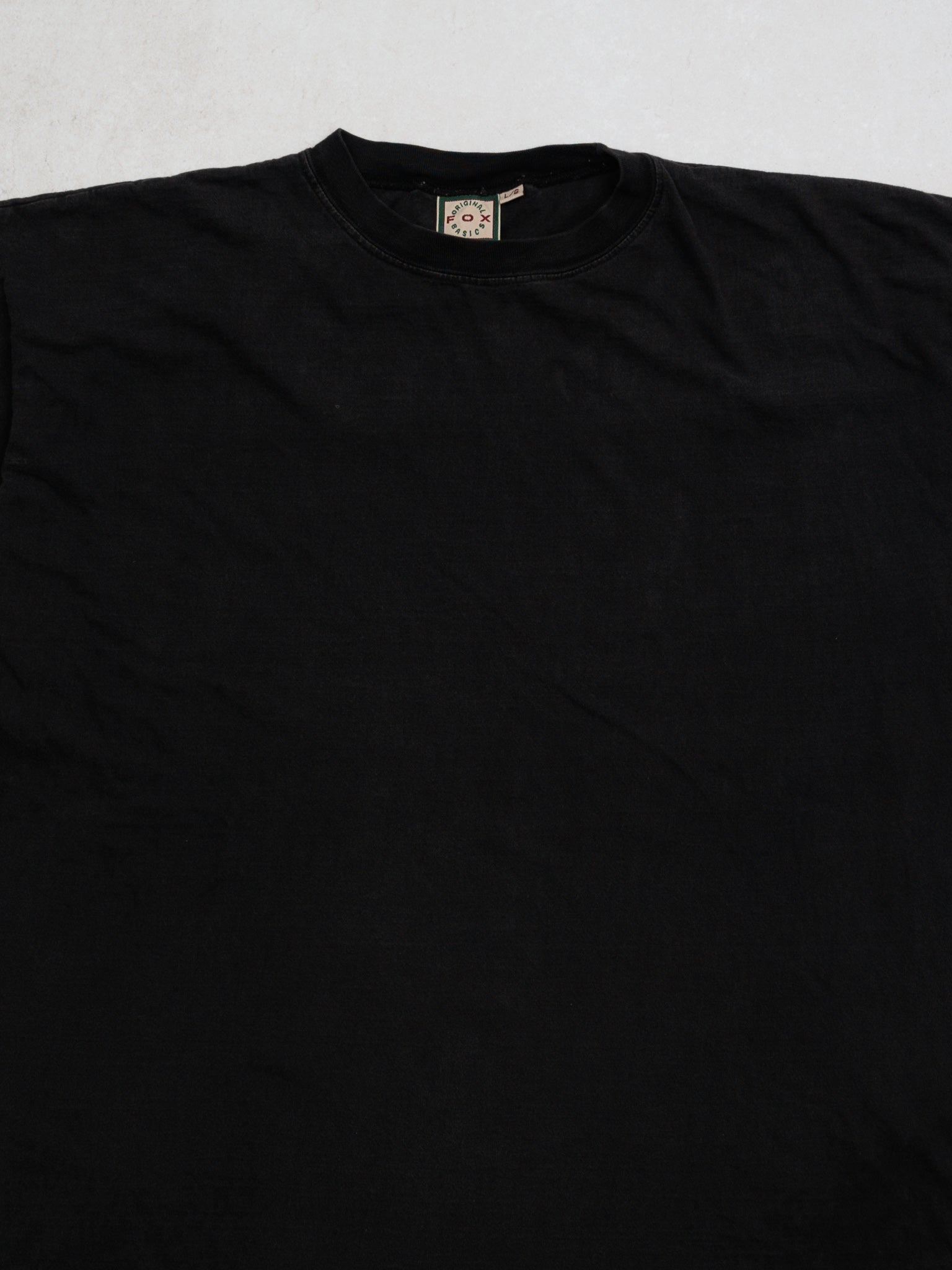 Vintage 90s Blank Black Boxy Tee (L)
