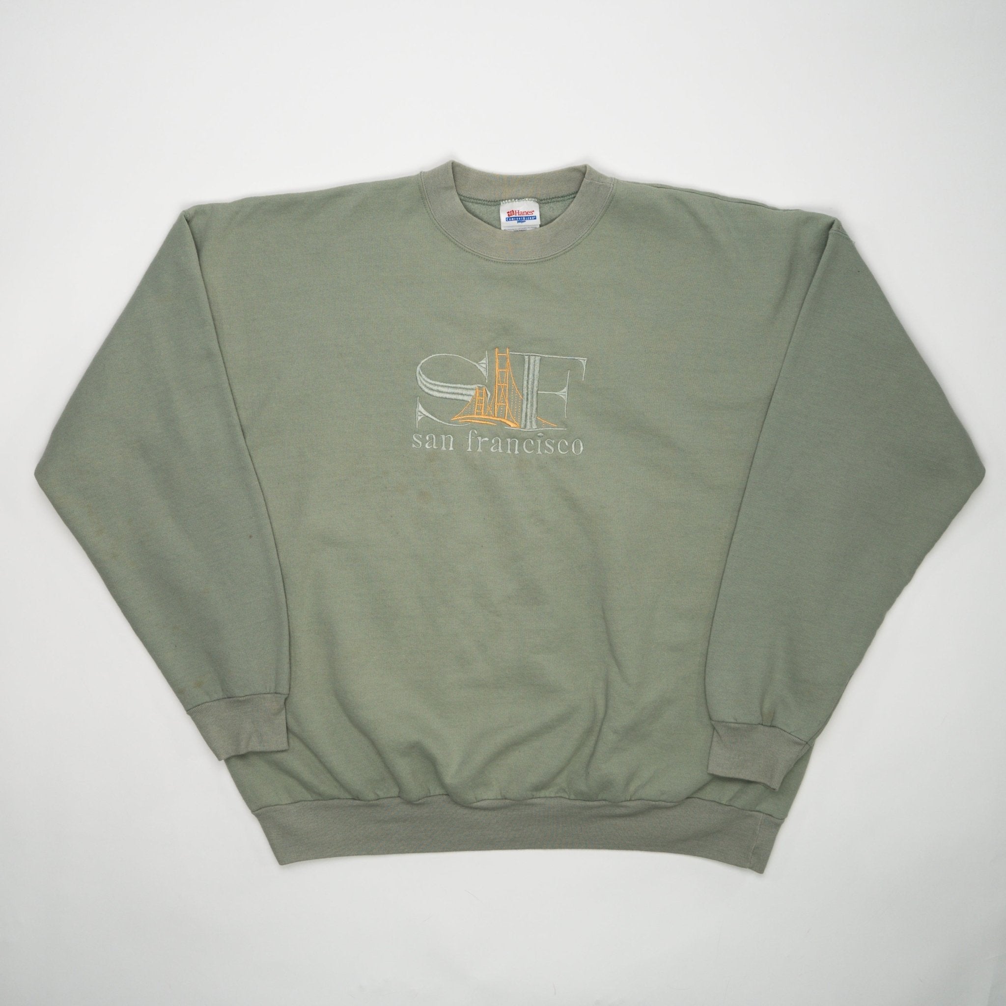 Vintage Mint Green San Fransico Golden Gate Bridge Crewneck (XL) | Rebalance Vintage.