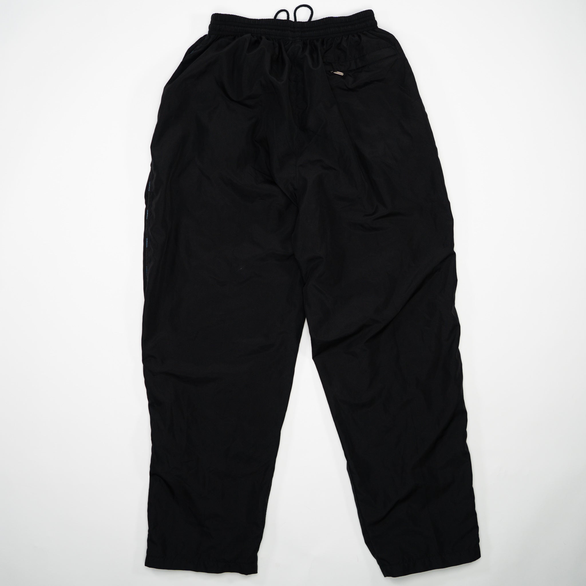 Vintage Black + Blue Adidas Windbreaker Pants (L/XL)