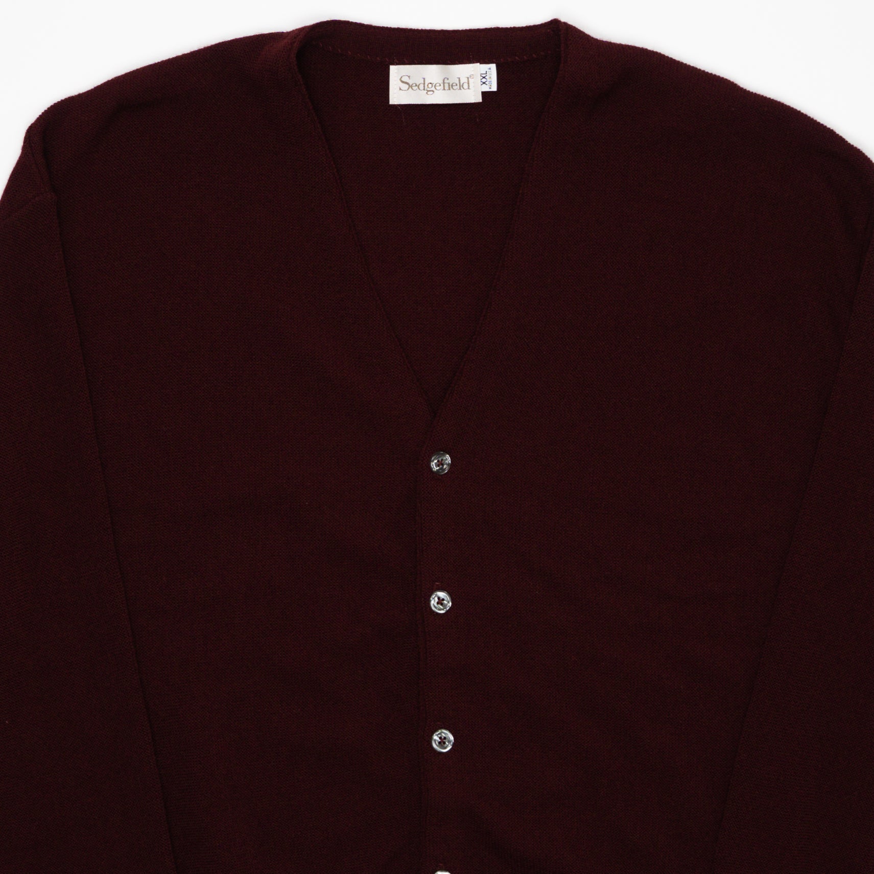 VIntage 90s Maroon Sedgefield Knit Cardigan | Rebalance Vintage.