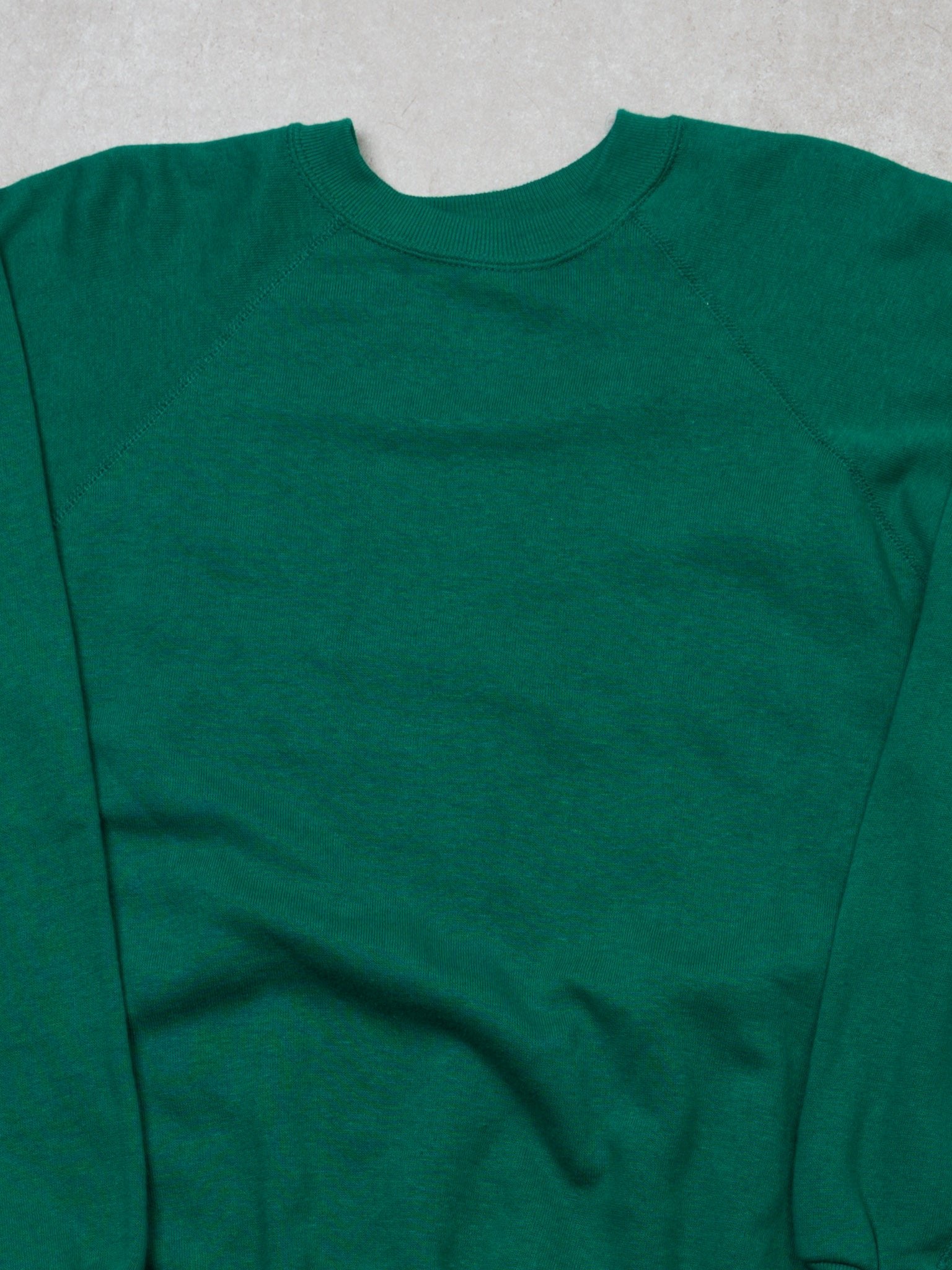 Vintage 90s Bright Green Blank Crewneck (M)