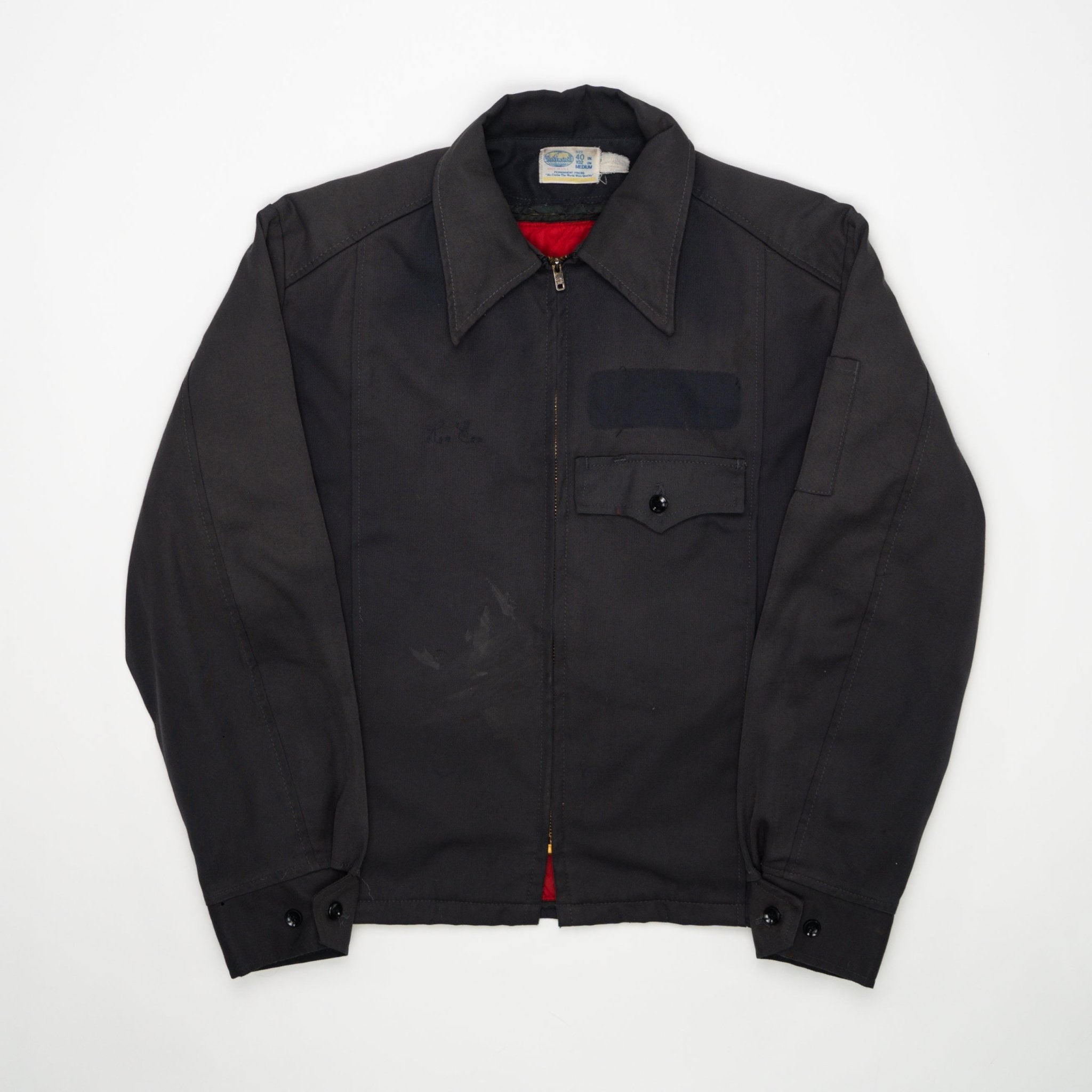 Vintage 70s Grey Lined Workwear Jacket (M) | Rebalance Vintage.