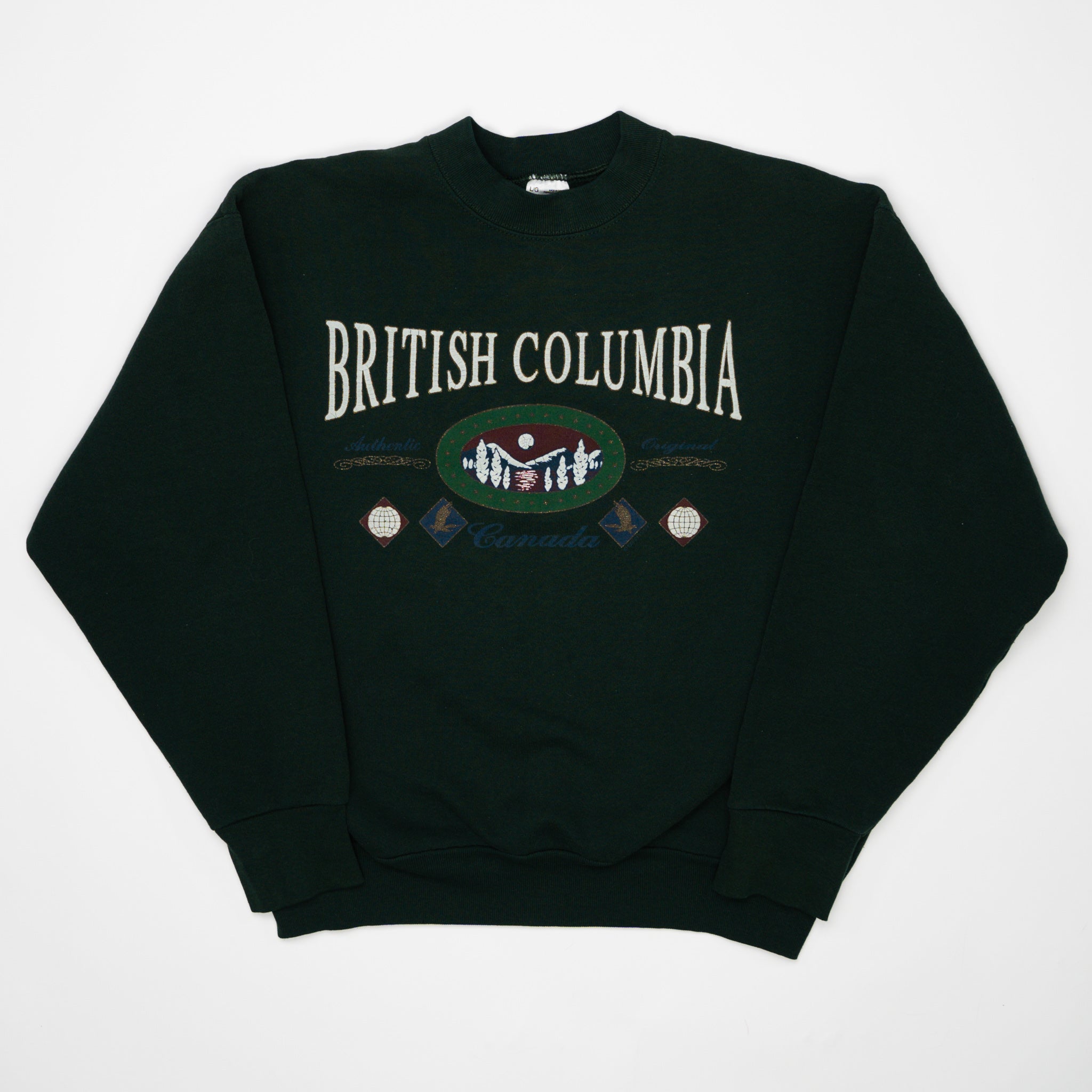 Vintage 90s Green British Columbia Crewneck (M) | Rebalance Vintage.