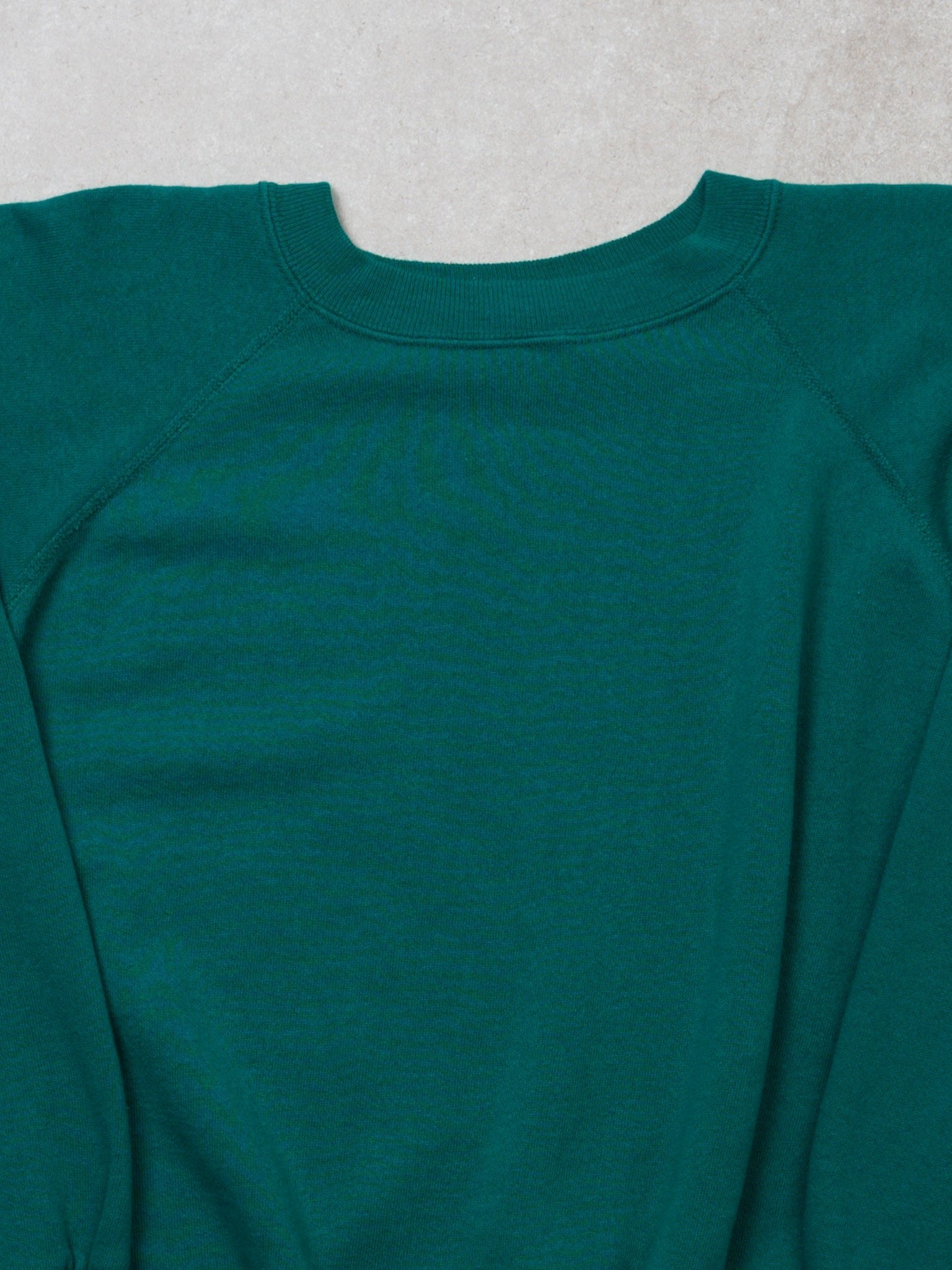 Vintage 90s Turquoise Blank Crewneck (S)