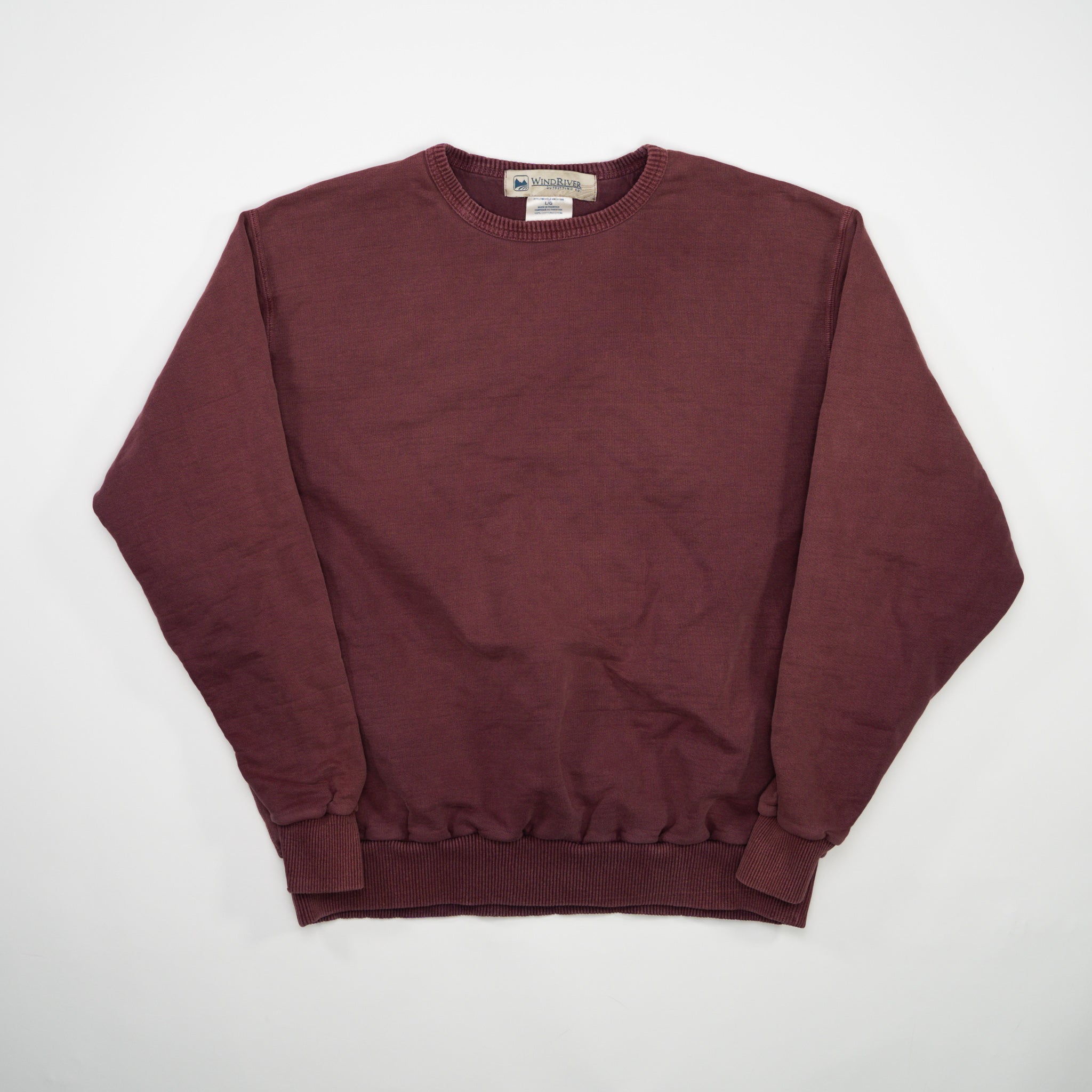 Vintage Washed Maroon Wind River Crewneck (L)