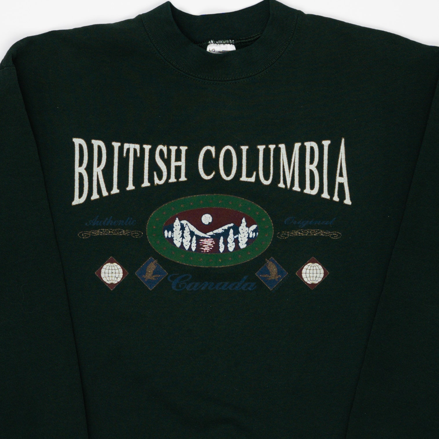 Vintage 90s Green British Columbia Crewneck (M) | Rebalance Vintage.