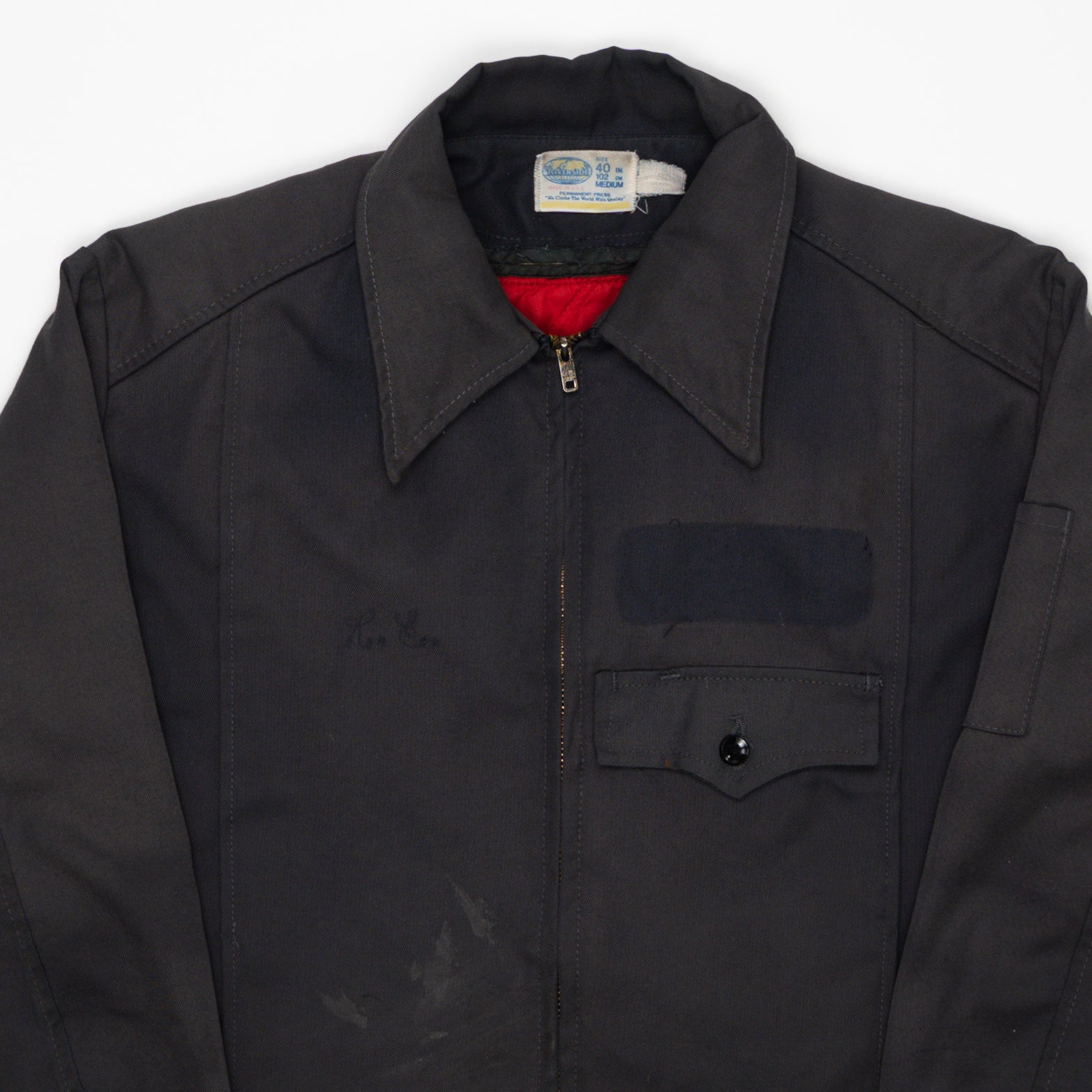 Vintage 70s Grey Lined Workwear Jacket (M) | Rebalance Vintage.