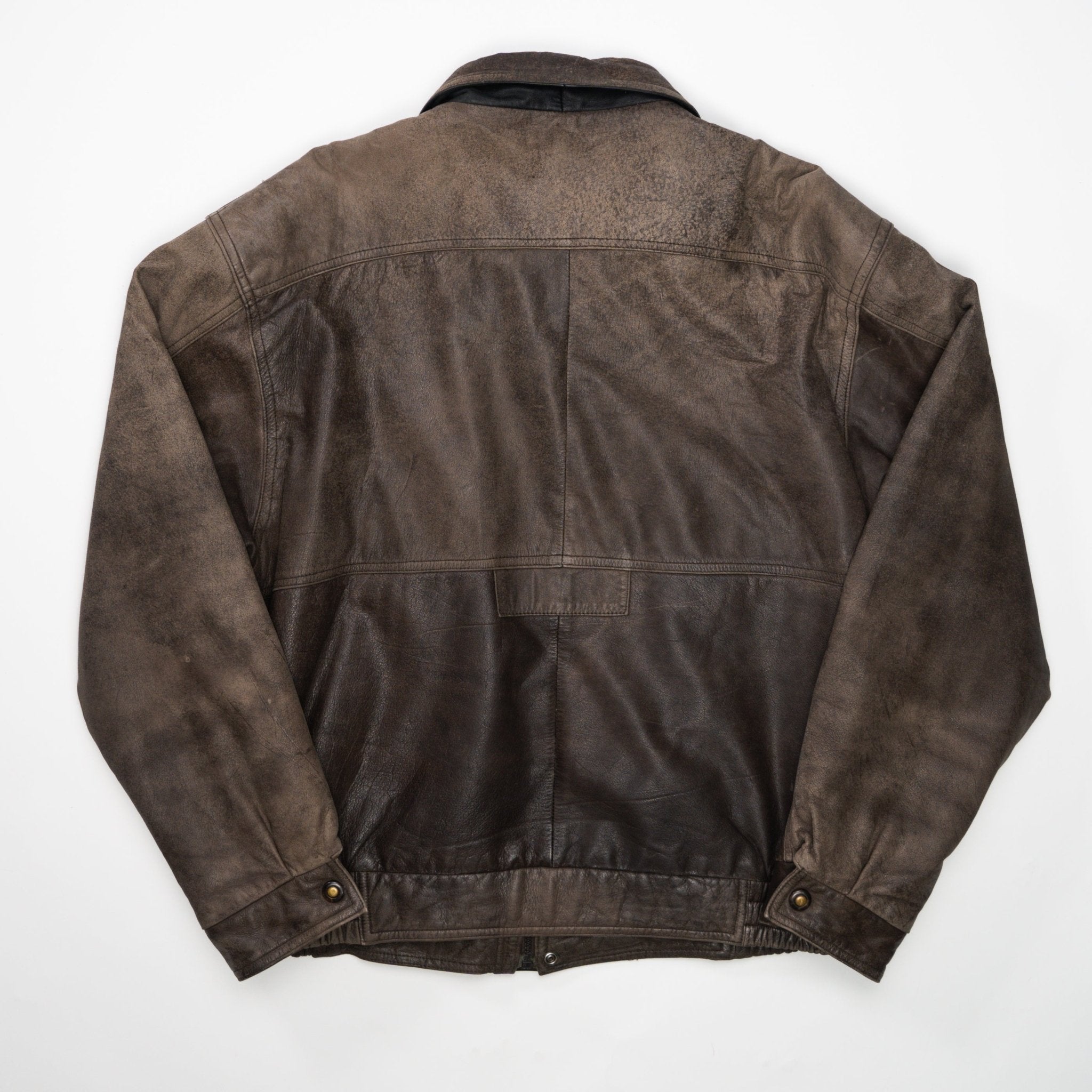 Vintage 80s Brown Sun Kissed Leather Bomber (L)