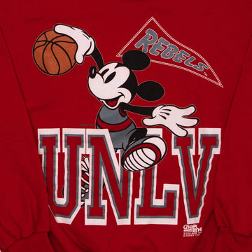 Vintage RARE '93 Red Mickey Mouse UNLV Basketball Crewneck (M) | Rebalance Vintage.