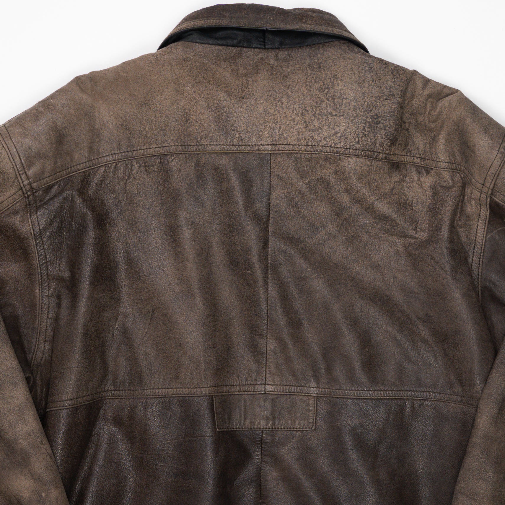 Vintage 80s Brown Sun Kissed Leather Bomber (L)