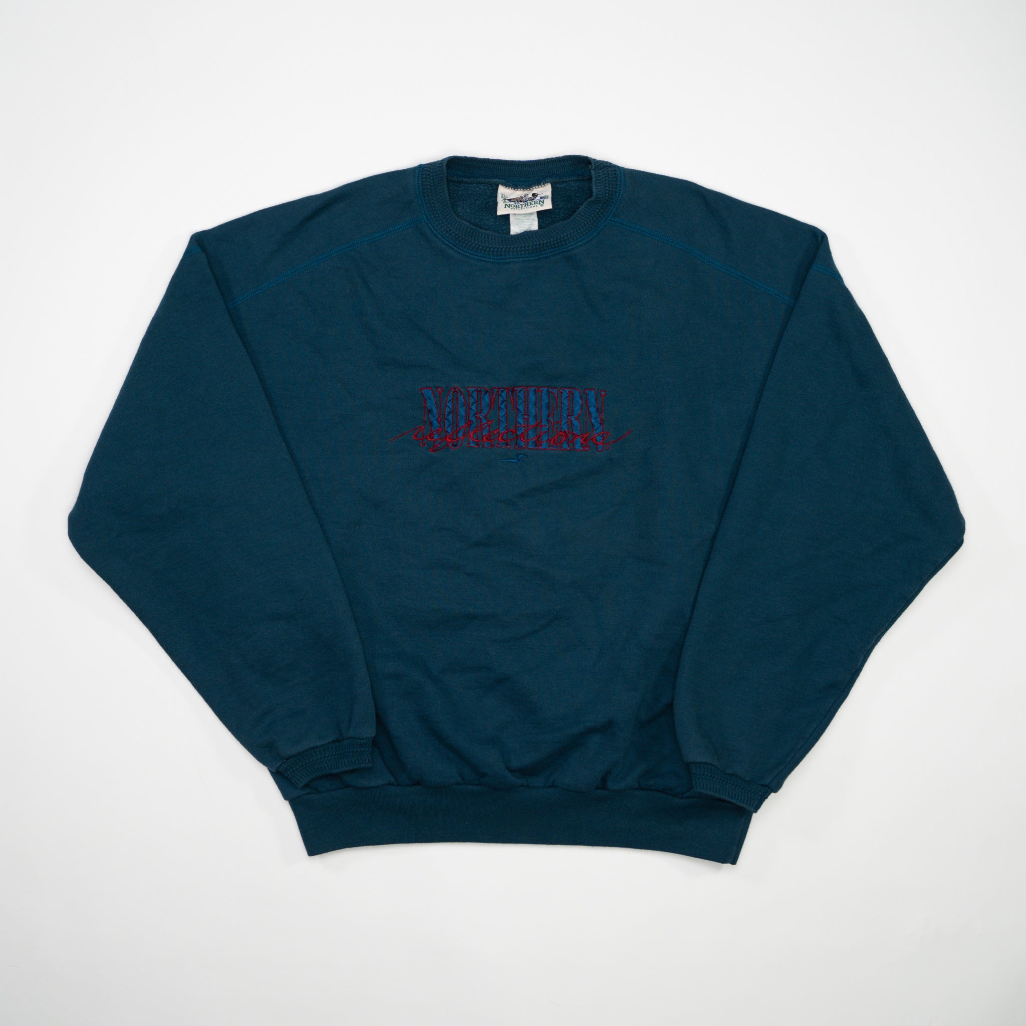 Vintage Blue Northern Reflections Spell Out Crewneck (L)